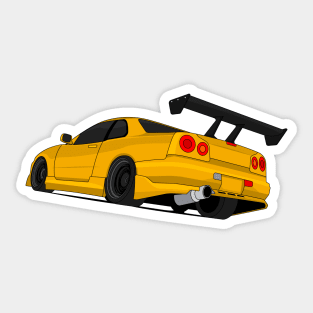 SKYLINE GTR R34 GOLD Sticker